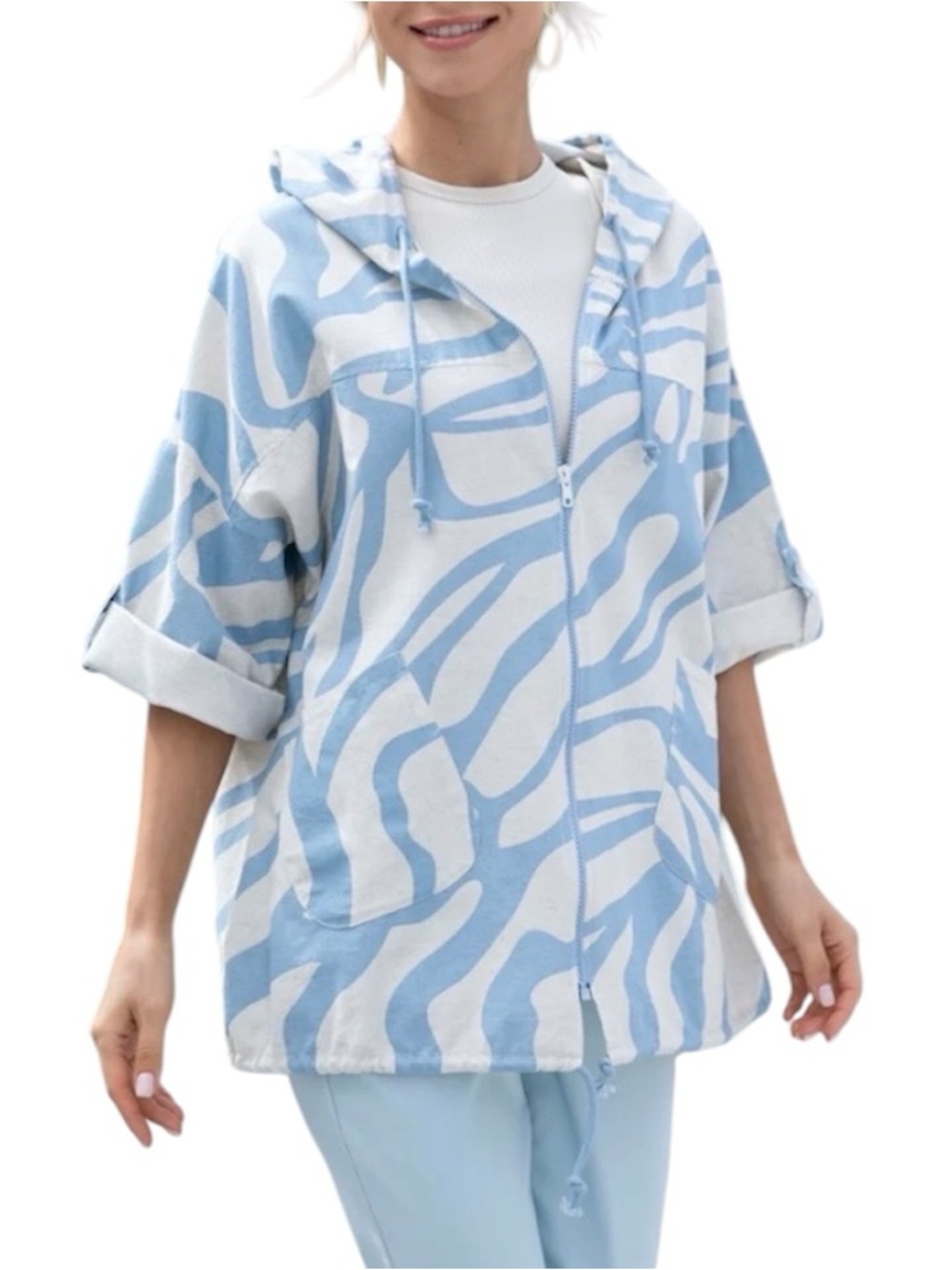 Orange Fashion Village Isabella Linen Hoodie Jacket